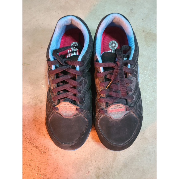 Sketchers Flex Sole WORK Alloy Toe Shoe Memory Foam Slip Resistant Women Size 7 - Picture 2 of 4